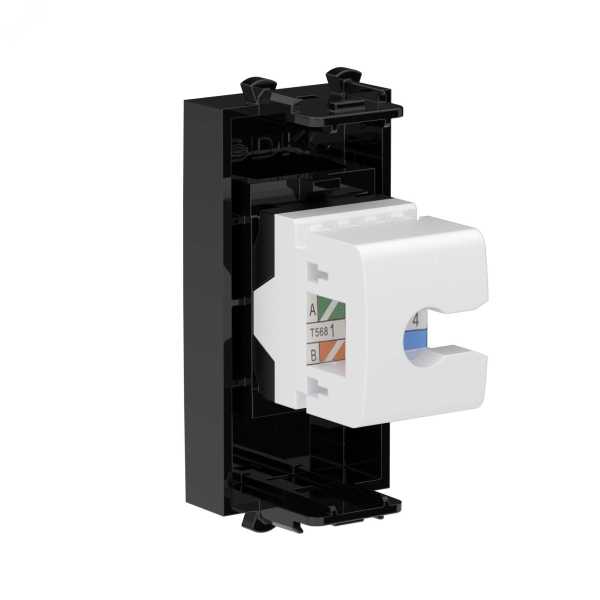 Розетка компьютерная 1мод. Avanti &amp;amp;quot;Черный квадрат&amp;amp;quot; RJ45 кат.5E без шторок модульная механизм 4402661