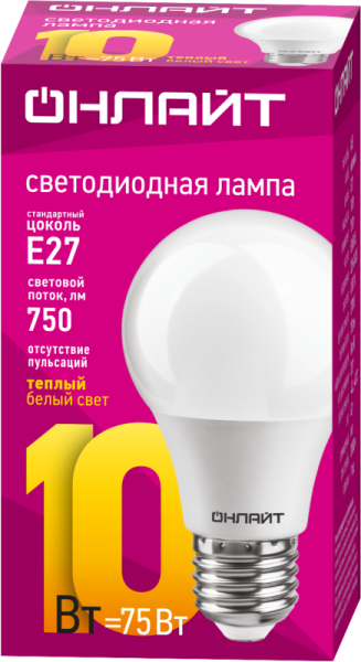 Лампа светодиодная 71 649 OLL-A60-10-230-2.7K-E27 10Вт грушевидная 2700К тепл. бел. E27 750лм 220-240В 71649
