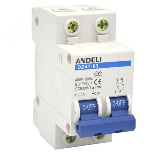 АВТ. ВЫКЛ. DZ47-63/2P 10A 4.5KA Х-КА C (