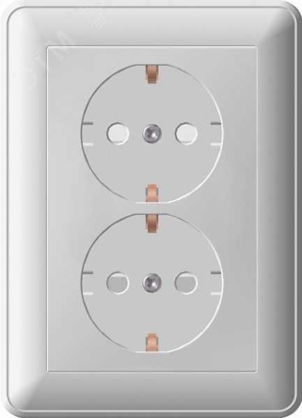 Розетка 2-м СП W59 16А IP20 с заземл. защ. шторки в сборе черн. бархат SE RS16-255-68