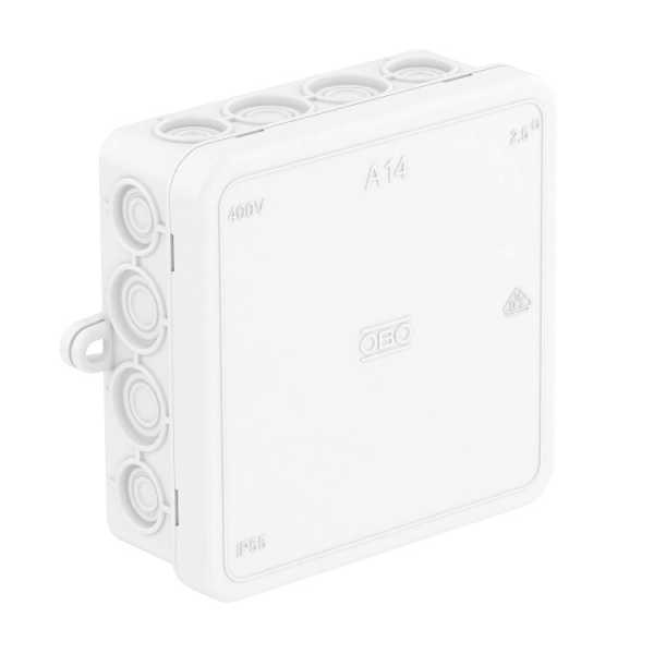 Распределительная коробка A14, 100x100x40 мм, белаяA 14 HF RW 2000390