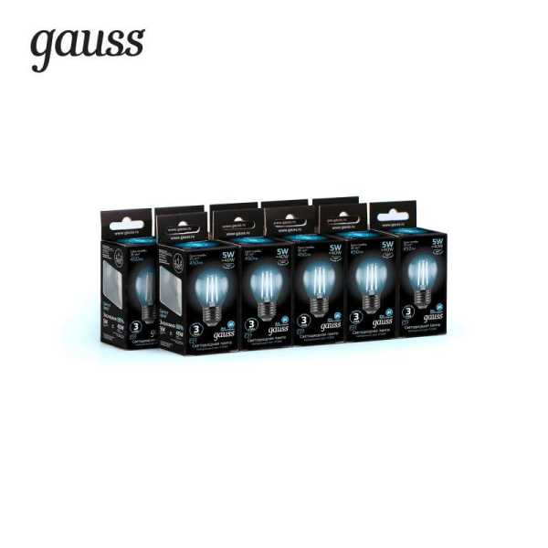 Лампа светодиодная филаментная Black Filament 5Вт P45 шар 4100К нейтр. бел. E27 450лм 105802205