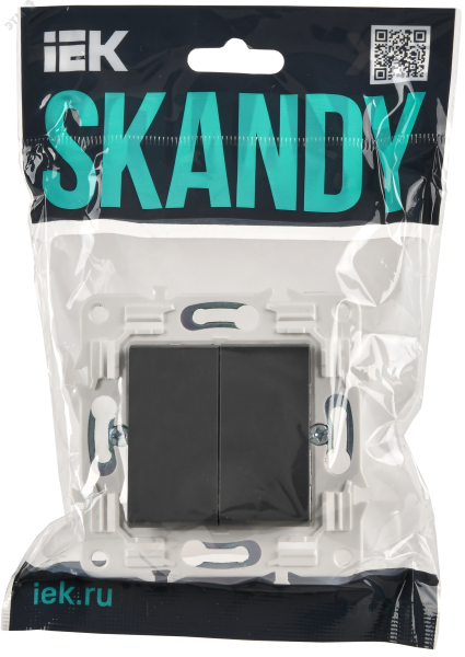 SKANDY Выключатель 2-клавишный 10А SK-V04T титан IEK SK-V20-0-10-K48