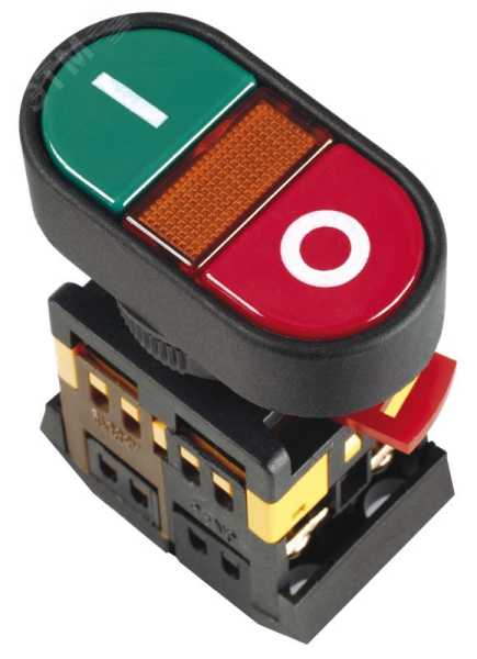 Кнопка APBB-22N &amp;amp;quot;I-O&amp;amp;quot; d22мм 1з+1р 240В неон BBD10-APBB-K51