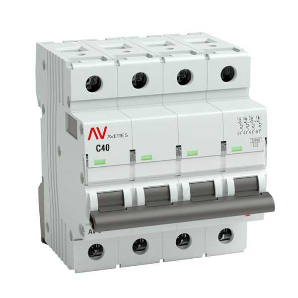 mcb10-4-40C-av Выключатель автоматический AV-10 4P 40A (C) 10kA EKF AVERES(кр.30шт)