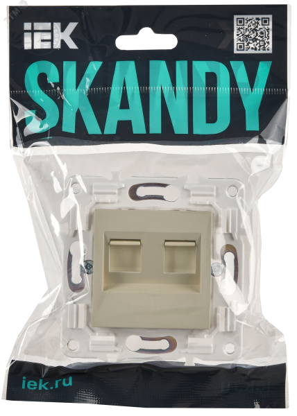SKANDY Розетка компьютерная двойная RJ45 кат.5E SK-K03B бежевый IEK SK-K20-1-K10