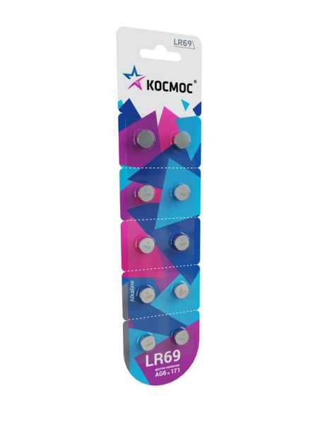 Элемент питания алкалиновый &amp;amp;quot;таблетка&amp;amp;quot; LR69/AG6 для часов (блист.10шт) KOCG6(LR69)10BL