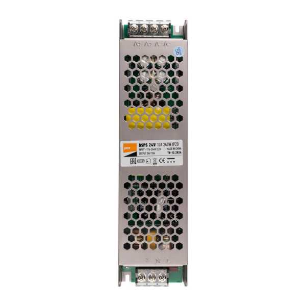 Блок питания для светодиодной ленты 240Вт 10А 24В IP20 BSPS метал. Pro JazzWay 5024250