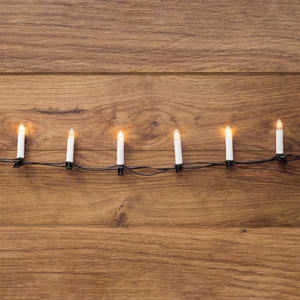 Гирлянда светодиодная &amp;amp;quot;Свечи&amp;amp;quot; 6м 30LED тепл. бел. 1.5Вт 220-240В IP20 провод ПВХ темн. зел. 303-084