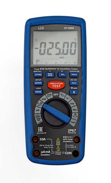 DT-9985 Измеритель сопротивления изоляции с True RMS мультиметром