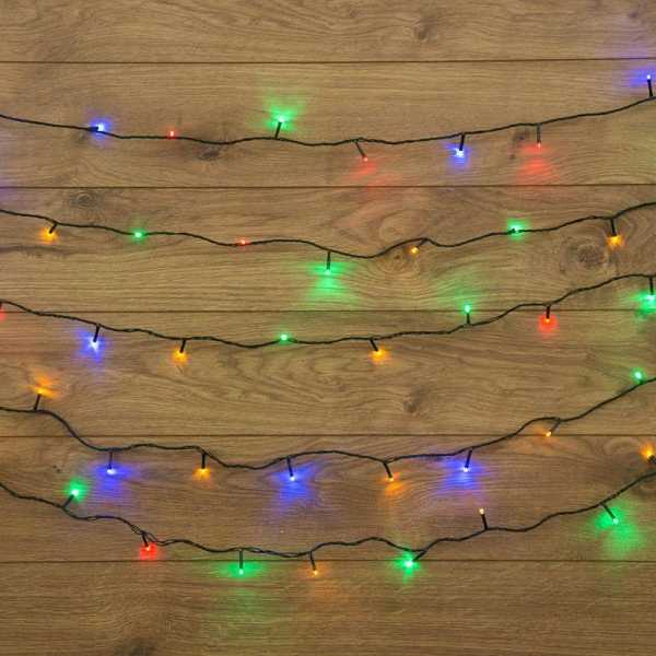 Гирлянда светодиодная &amp;amp;quot;Твинкл Лайт&amp;amp;quot; 15м 120LED мультиколор 6.9Вт 220-240В IP20 с контроллером провод ПВХ темн. зел. 303-059