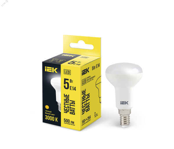 Лампа светодиодная Eco R50 5Вт 3000К тепл. бел. E14 450лм 230-240В LLE-R50-5-230-30-E14