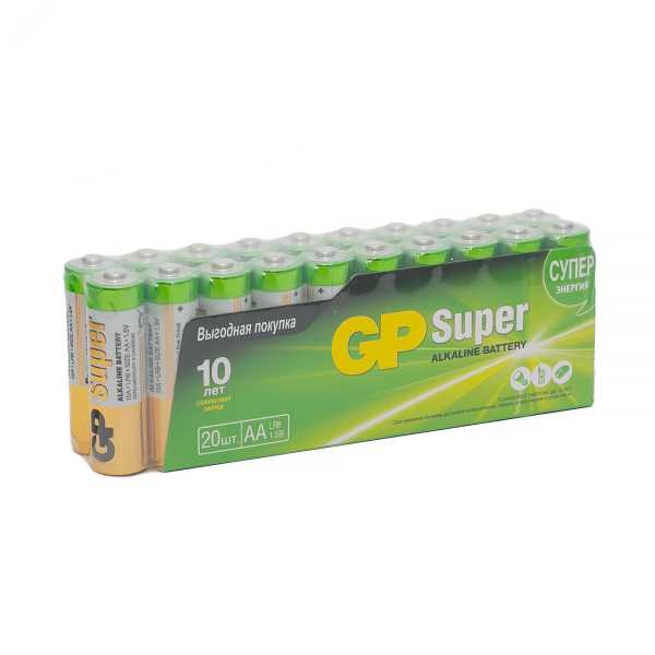 Батарейка алкалиновая GP Super Alkaline 15А АA - 20 шт. в пленке 1208