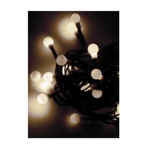 Гирлянда декоративная &amp;amp;quot;Маленькие шарики cherry&amp;amp;quot; 30LED 4.4м (2.9+1.5м) зел. провод IP20 тепл. бел. Космос KOC_GIR30LEDBALL_W