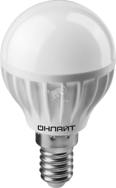 Лампа светодиодная LED 6вт E14 теплый матовый шар 19210