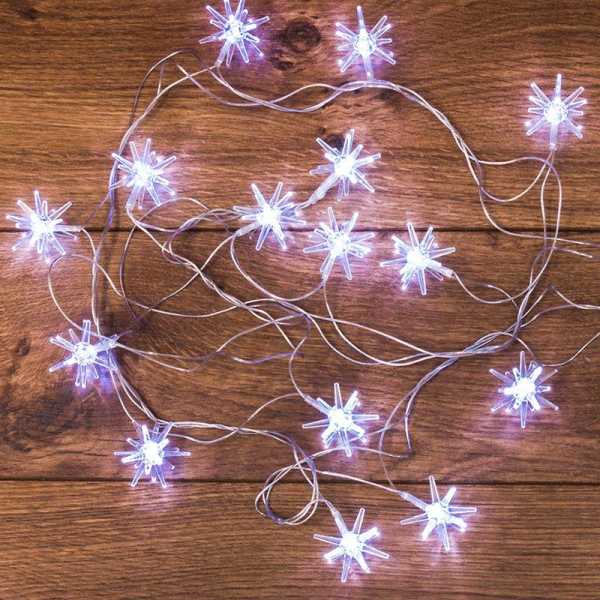 Гирлянда светодиодная &amp;amp;quot;Снежинки&amp;amp;quot; 2.8м 20LED бел. 1Вт IP20 303-036