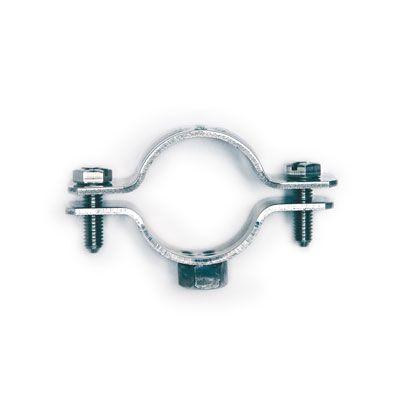 Хомут стальной 1&amp;amp;quot; (30-36 мм) с приварной гайкой М8, оцинкованный 6040-P01