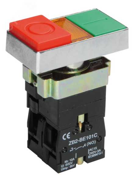 Кнопка LAY5-BW8465 &amp;amp;quot;I-O&amp;amp;quot; сдвоенная c подсв. BBD40-BW-K51