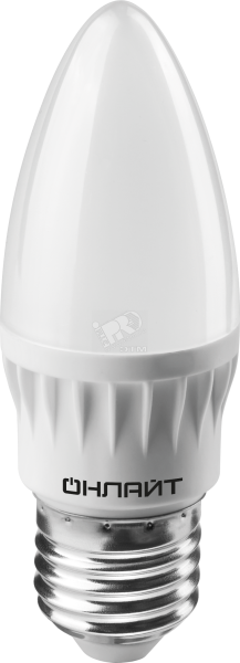 Лампа светодиодная LED 6вт E27 белый матовая свеча 19209