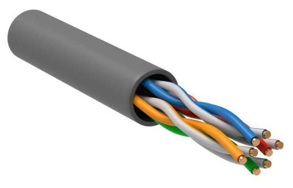Кабель витая пара U/UTP кат.5 4х2х24AWG solid CCA PVC сер. (м) BC1-C504-111-305-G