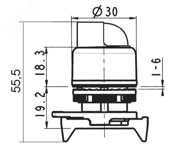 Переключатель на 2 положения стандартная ручка, черный ASSB6D0