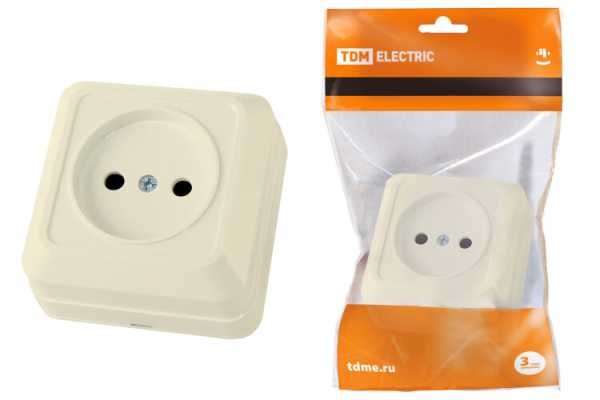 Розетка 2П открытой установки IP20 10А 250В (керамика) сл. кость &amp;amp;quot;Ладога&amp;amp;quot; SQ1801-0210