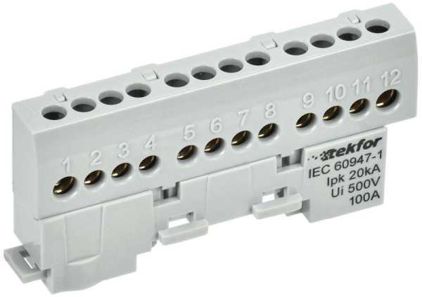 TEKFOR Шина L фаза изолированная на универсальном держателе 6х9-12-Ср IEK TF-NN10-12-KL-K03