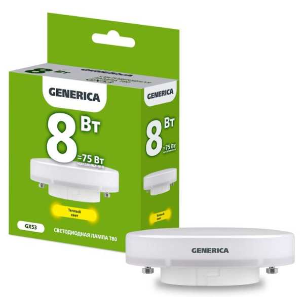 Лампа светодиодная T80 8Вт таблетка 3000К GX53 230В LL-T80-08-230-30-GX53-G