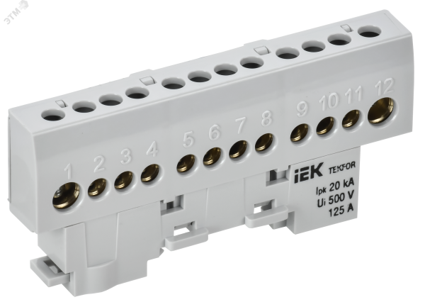 TEKFOR Шина L фаза изолированная на универсальном держателе 8х12-12-Ср IEK TF-NN20-12-KL-K03