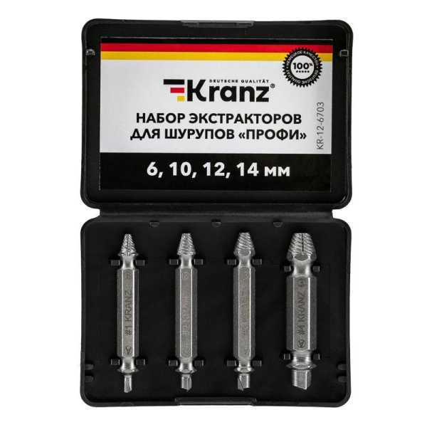 Набор экстракторов для шурупов Профи KR-12-6703