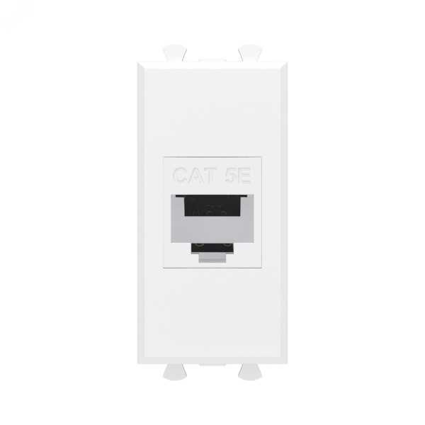 Розетка компьютерная 1мод. Avanti &amp;amp;quot;Белое облако&amp;amp;quot; RJ45 кат.5E без шторок модульная механизм 4400661
