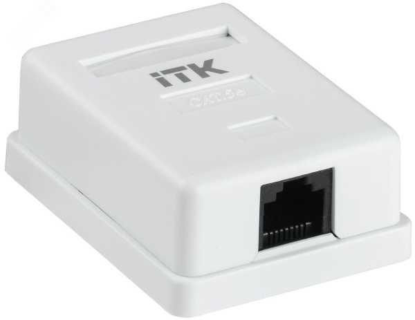 Розетка информационная настенная RJ45 8P8C категория 5е UTP 1-порт белая CS2-1C5EU-12