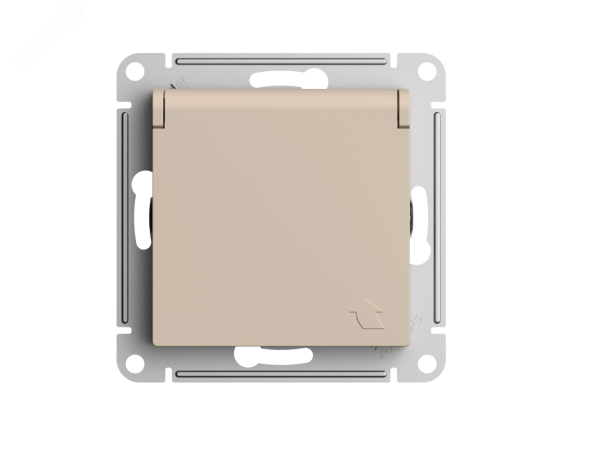 Розетка AtlasDesign 16А IP20 с заземл. защ. шторки с крышкой механизм песочн. SE ATN001246