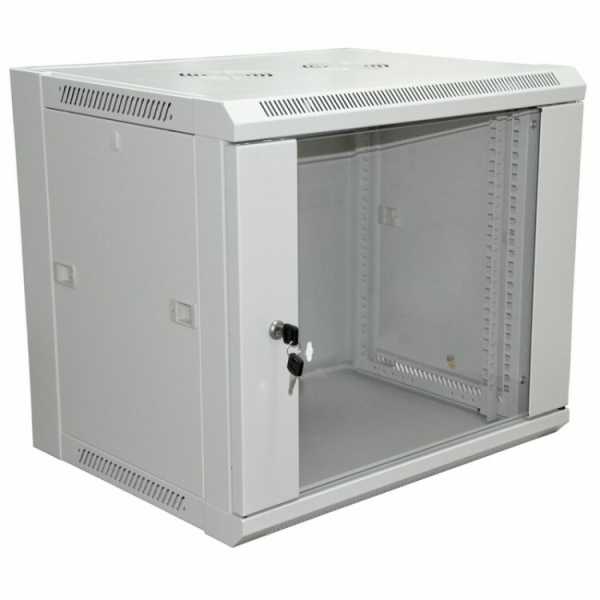 Шкаф настенный 19&amp;amp;quot; 12U 600?600?635мм (ШxГxВ) - передняя дверь стекло, боковые стенки съемные (разобранный) RAL 7035 PRO 04-2222