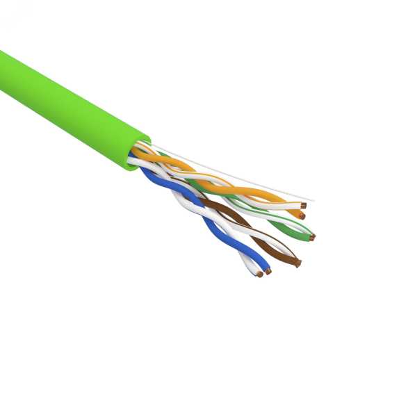 Кабель витая пара U/UTP кат.5E 4х2х0.52 24 AWG нг(А)-LSLTx INDOOR SOLID зел. (305м) 01-0061