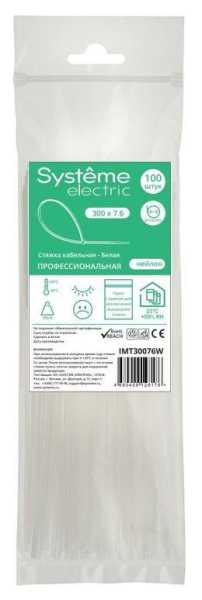 Стяжка кабельная MultiSet 300х7.6 Белая (100шт) IMT30076W