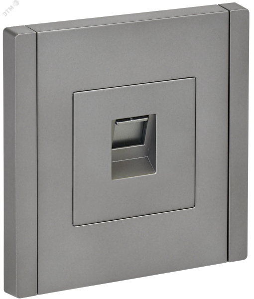FORTE&PIANO Розетка компьютерная RJ45 кат.5E FP532 сталь IEK FP-K10-1-K46