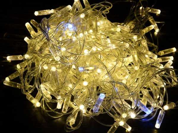 Гирлянда &amp;amp;quot;Нить&amp;amp;quot; 10м 100LED тепл. бел. IP44 провод прозр. 230В мерцание транзит LGDU121-1-100-10-T-S-44