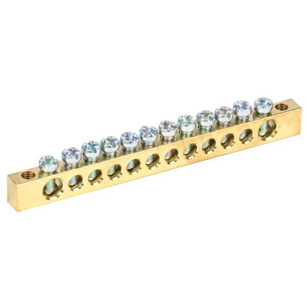 Шина PEN «земля-ноль» 6х9 мм 12/2 (12 групп/крепеж по краям) 11-2368