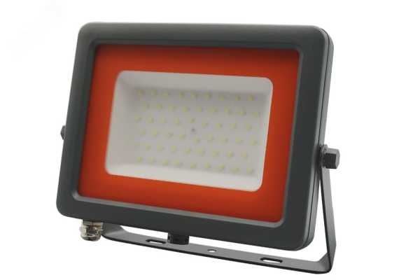 Прожектор светодиодный PFL-S2 50Вт 6500К IP65 220–240В ДО с клапаном закален. матов. стекло сер. 2853301D