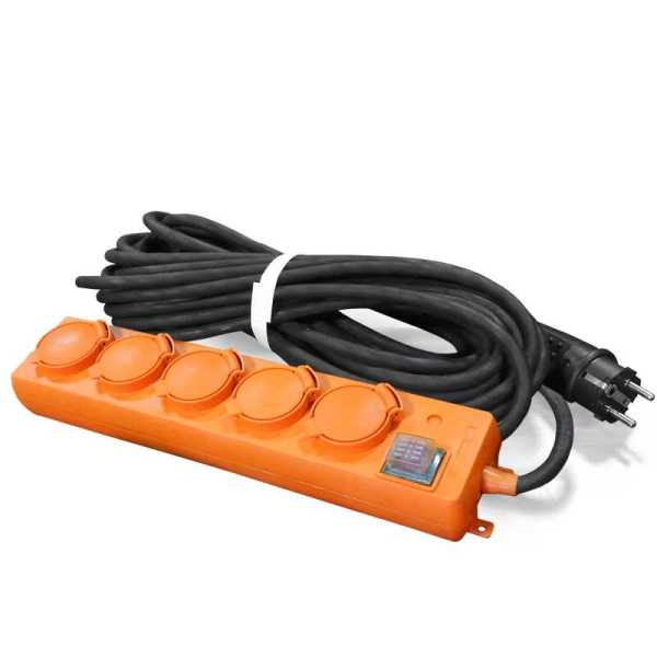 Удлинитель-шнур 5х10м с заземл. 16А IP44 У10-026 КГ 3х1.5 с выкл. с индикатором сети с защ. крышкой 9634138