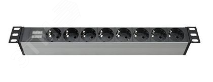 Блок распределения питания (PDU) 19&amp;amp;quot; 16A с индикацией, Вых:8 Schuko, Вх:Schuko R519SH8CD