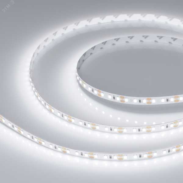 Лента светодиодная RT-A120-8mm 12В White 6000К 9.6Вт/м IP20 2835 открыт. (уп.5м) 012334(2)