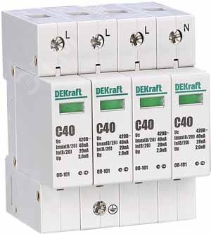 Ограничитель перенапряжения ОП-101 4п 40кА C 420В 18018DEK