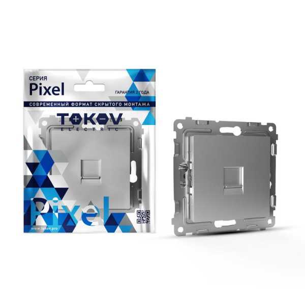 Розетка телефонная 1-м СП Pixel RJ11 механизм алюм. TKE-PX-RT1-C03