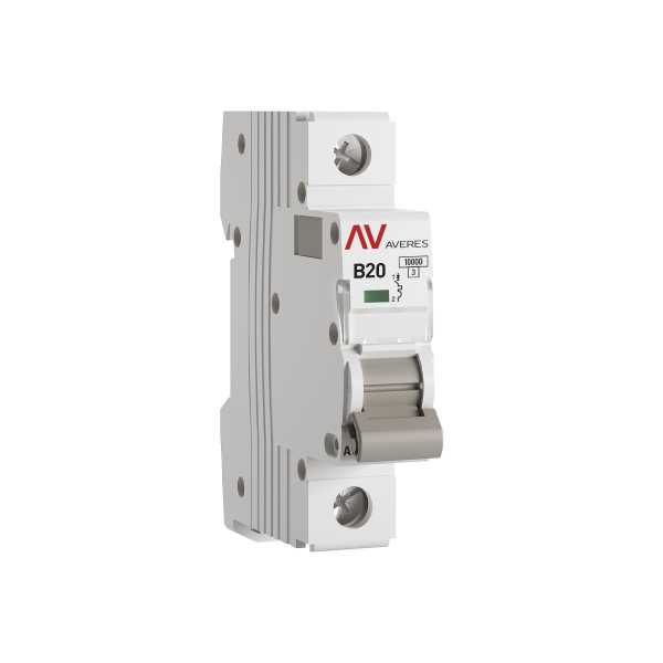 mcb10-1-20B-av Выключатель автоматический AV-10 1P 20A (B) 10kA EKF AVERES(кр.1шт)