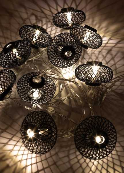 Гирлянда светодиодная &amp;amp;quot;Фонарики&amp;amp;quot; черн. 5х3см 10LED тепл. бел. 1.8+0.3м КОСМОС KOC_GIR-B119