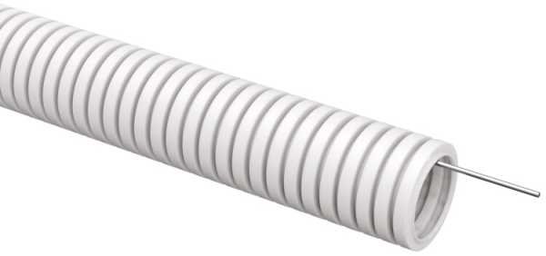 ELASTA Труба гофр. ПВХ d=32мм с зондом белая (25м) ET-TG21-121-032-025-K01