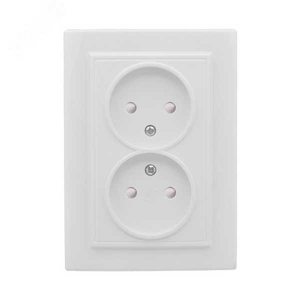 Розетка 2-м СП Минск 10А IP20 без заземл. защ. шторки бел. Basic ERR10-102-100