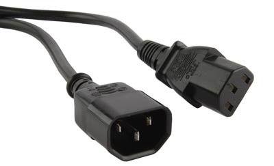 Кабель питания PWC-IEC13-IEC14-1.0-BK монитор-компьютер IEC 320 C13 - IEC 320 C14 (3х0.75) 10А прямая вилка 1м 43793
